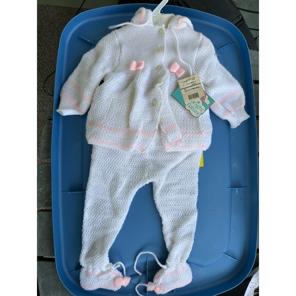 NWT Vintage 90s BRIGHT FUTURE Infant Baby Girl Outfit 0 - 3‎ Months Gift NEW